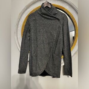 Lulu Lemon Button Wrap Cardigan, Charcoal, Size 6